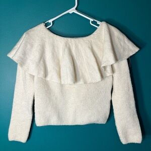 Elegant Cream Off-Shoulder Sweater